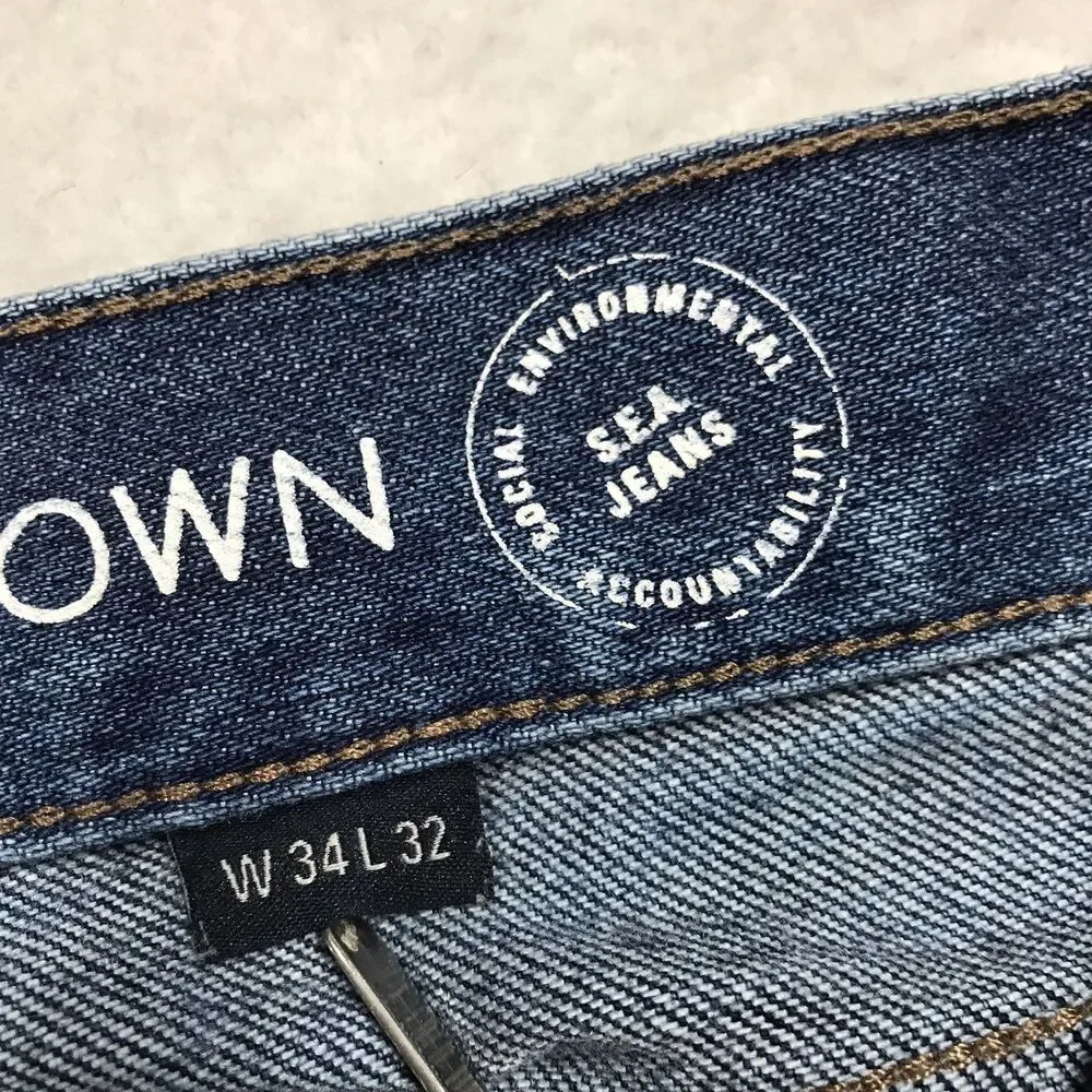 OUTERKNOWN Ambassador Jean Men 36x32 (34/32 tag) Slim Fit Whiskered Stretch SEA